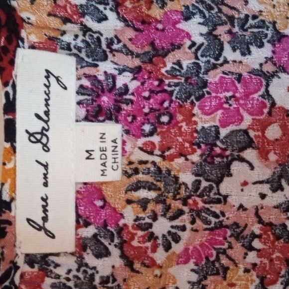 Jane and Delancey floral long sleeve peasant top women's size medium - Picture 6 of 10